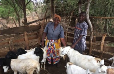 Muthethya farmers with the livestock in southeast Kenya
